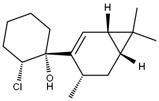 (1R,2R)-2-CHLORO-1-[(1S,4S,6R)-4,7,7-TRIMETHYLBICYCLO[4.1.0]HEPT-2-EN-3-YL]CYCLOHEXANOL Struktur