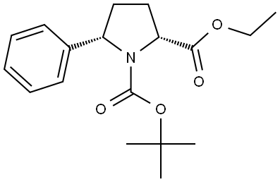 (2R,5S)-1-tert-butyl 2-ethyl 5-phenylpyrrolidine-1,2-dicarboxylate Struktur