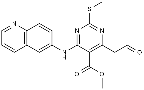 methyl 2-(methylthio)-5-(quinolin-2-yl)pyrimidine-4-carboxylate Struktur