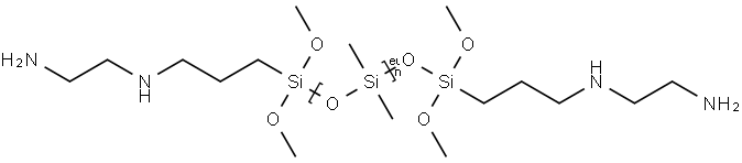 POLY(DIMETHYLSILOXANE BIS[[3-[(2-AMINOETHYL)AMINO]PROPYL]DIMETHOXYSILY] ETHER) Struktur