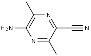 2-Pyrazinecarbonitrile, 5-amino-3,6-dimethyl- Struktur