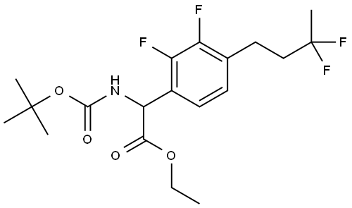 ethyl 2-((tert-butoxycarbonyl)amino)-2-(4-(3,3-difluorobutyl)-2,3-difluorophenyl)acetate Struktur