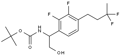 tert-butyl (1-(4-(3,3-difluorobutyl)-2,3-difluorophenyl)-2-hydroxyethyl)carbamate Struktur