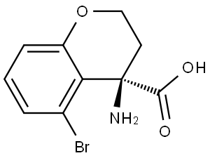 (R)-4-Amino-5-bromo-3,4-dihydro-2H-1-benzopyran-4-carboxylic acid Struktur