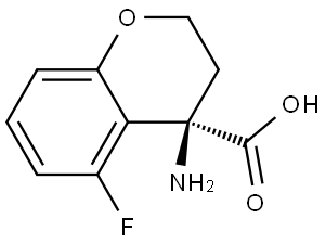 (R)-4-Amino-5-fluoro-3,4-dihydro-2H-1-benzopyran-4-carboxylic acid Struktur