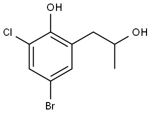 4-bromo-2-chloro-6-(2-hydroxypropyl)phenol Struktur