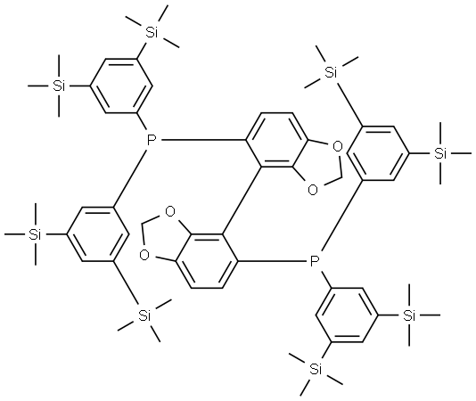 (S)-1,1'-[4,4'-Bi-1,3-benzodioxole]-5,5'-diylbis[1,1-bis[3,5-bis(trimethylsilyl)phenyl]phosphine Struktur