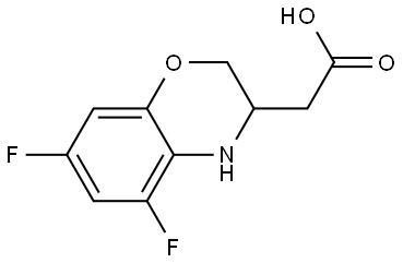 5,7-Difluoro-3,4-dihydro-2H-1,4-benzoxazine-3-acetic acid Struktur