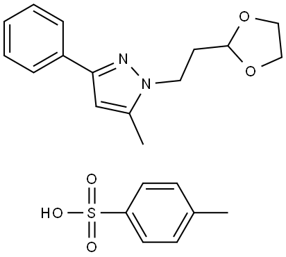 1-[2-(1,3-dioxolan-2-yl)ethyl]-5-methyl-3-phenyl-1H-pyrazole 4-methylbenzenesulfonate Struktur