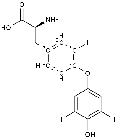 3,3μ,5μ-Triiodo-L-thyronine-13C6 solution Struktur