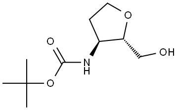 tert-butyl N-[(2S,3S)-2-(hydroxymethyl)tetrahydrofuran-3-yl]carbamate Struktur