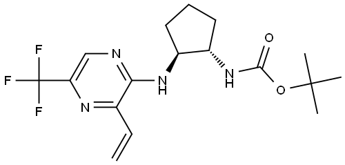 tert-butyl ((1S,2S)-2-((5-(trifluoromethyl)-3-vinylpyrazin-2-yl)amino)cyclopentyl)carbamate Struktur