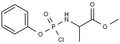 methyl2-((chloro(phenoxy)phosphoryl)amino)propanoate Struktur