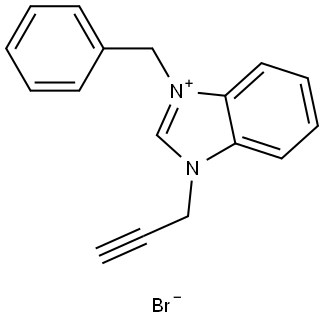 1H-Benzimidazolium, 3-(phenylmethyl)-1-(2-propyn-1-yl)-, bromide (1:1) Struktur