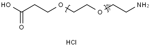 O-(2-Aminoethyl)-O'-(2-carboxyethyl)polyethylene glycol hydrochloride Struktur