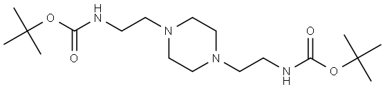 Carbamic acid, N,N'-(1,4-piperazinediyldi-2,1-ethanediyl)bis-, C,C'-bis(1,1-dimethylethyl) ester Struktur