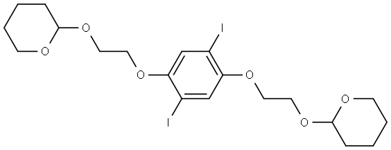 2,2'-((((2,5-Diiodo-1,4-phenylene)bis(oxy))bis(ethane-2,1-diyl))bis(oxy))bis(tetrahydro-2H-pyran) Struktur