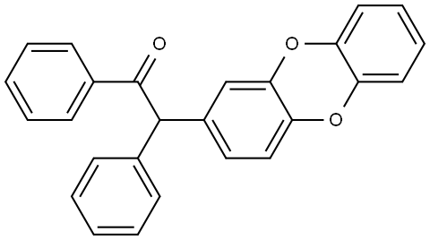 2-(dibenzo[b,e][1,4]dioxin-2-yl)-1,2-diphenylethan-1-one Struktur