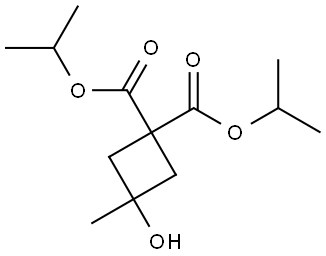 diisopropyl 3-hydroxy-3-methyl-cyclobutane-1,1-dicarboxylate Struktur