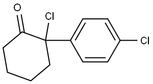 2-chloro-2-(4-chlorophenyl)cyclohexan-1-one Struktur