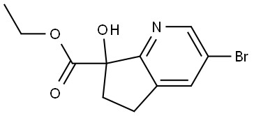 Ethyl 3-bromo-6,7-dihydro-7-hydroxy-5H-cyclopenta[b]pyridine-7-carboxylate Struktur