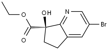 Ethyl (7R)-3-bromo-6,7-dihydro-7-hydroxy-5H-cyclopenta[b]pyridine-7-carboxylate Struktur