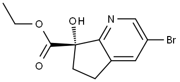 Ethyl (7S)-3-bromo-6,7-dihydro-7-hydroxy-5H-cyclopenta[b]pyridine-7-carboxylate Struktur