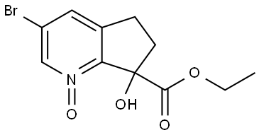 3-bromo-7-(ethoxycarbonyl)-7-hydroxy-6,7-dihydro-5H-cyclopenta[b]pyridine 1-oxide Struktur