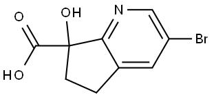 3-Bromo-6,7-dihydro-7-hydroxy-5H-cyclopenta[b]pyridine-7-carboxylic acid Struktur