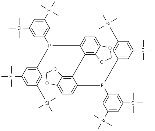 (R)-1,1'-[4,4'-Bi-1,3-benzodioxole]-5,5'-diylbis[1,1-bis[3,5-bis(trimethylsilyl)phenyl]phosphine Struktur