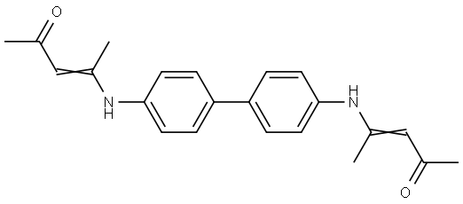 4-(4'-(1-METHYL-3-OXO-BUT-1-ENYLAMINO)-BIPHENYL-4-YLAMINO)-PENT-3-EN-2-ONE Struktur