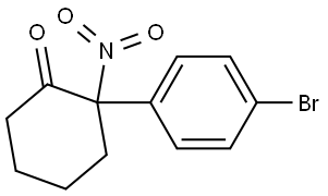 2-(4-bromophenyl)-2-nitrocyclohexan-1-one Struktur