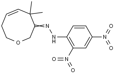 (3Z)-4,4-DIMETHYL-7,8-DIHYDRO-2H-OXOCIN-3(4H)-ONE (2,4-DINITROPHENYL)HYDRAZONE Struktur