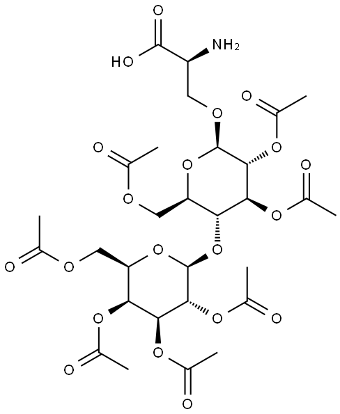 Alanine, 3-[(4-O-β-D-galactopyranosyl-β-D-glucopyranosyl)oxy]-, 2',2'',3',3'',4'',6',6''-heptaacetate, L- (8CI)