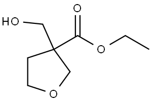 ethyl 3-(hydroxymethyl)tetrahydrofuran-3-carboxylate Struktur