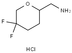 (5,5-difluorooxan-2-yl)methanamine hydrochloride Struktur