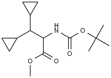 methyl 2-((tert-butoxycarbonyl)amino)-3,3-dicyclopropylpropanoate Struktur