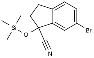 6-bromo-1-((trimethylsilyl)oxy)-2,3-dihydro-1H-indene-1-carbonitrile Struktur