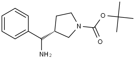 tert-butyl (3R)-3-(amino(phenyl)methyl)pyrrolidine-1-carboxylate Struktur