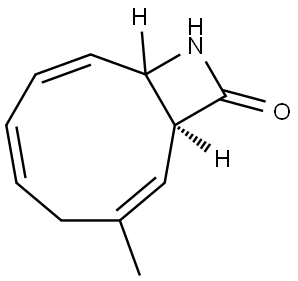 (1S)-3-METHYL-10-AZABICYCLO[7.2.0]UNDECA-2,5,7-TRIEN-11-ONE Struktur