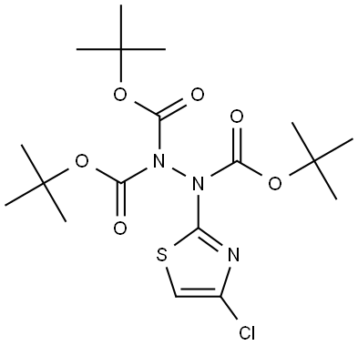 tri-tert-Butyl 2-(4-chlorothiazol-2-yl)hydrazine-1,1,2-tricarboxylate Struktur