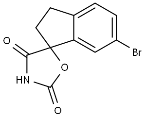 6-Bromo-2,3-dihydrospiro[1H-indene-1,5′-oxazolidine]-2′,4′-dione Struktur