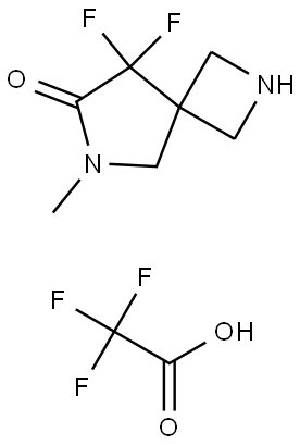 8,8-difluoro-6-methyl-2,6-diazaspiro[3.4]octan-7-one trifluoroacetic acid Struktur