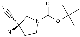 tert-butyl (R)-3-amino-3-cyanopyrrolidine-1-carboxylate Struktur