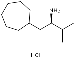 (R)-1-cycloheptyl-3-methylbutan-2-amine hydrochloride Struktur