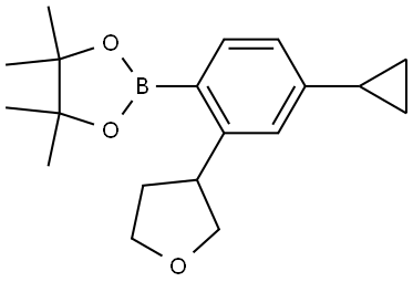 2-(4-cyclopropyl-2-(tetrahydrofuran-3-yl)phenyl)-4,4,5,5-tetramethyl-1,3,2-dioxaborolane Struktur