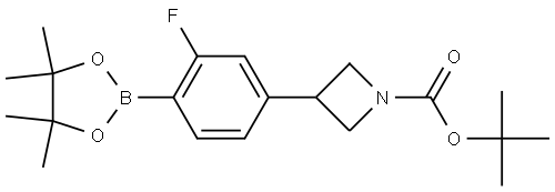 1-Azetidinecarboxylic acid, 3-[3-fluoro-4-(4,4,5,5-tetramethyl-1,3,2-dioxaborolan-2-yl)phenyl]-, 1,1-dimethylethyl ester Struktur