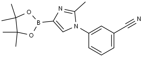 3-(2-methyl-4-(4,4,5,5-tetramethyl-1,3,2-dioxaborolan-2-yl)-1H-imidazol-1-yl)benzonitrile Struktur