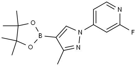 3-Methyl-1-(2-fluoropyridin-4-yl)-1H-pyrazole-4-boronic acid pinacol ester Struktur