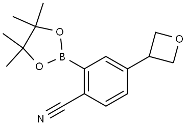 4-(oxetan-3-yl)-2-(4,4,5,5-tetramethyl-1,3,2-dioxaborolan-2-yl)benzonitrile Struktur